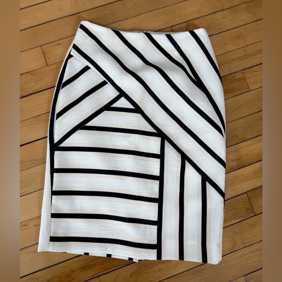 O'2nd Dresses & Skirts - O'2nd asymmetrical black and white striped pencil skirt‎ office attire work wear